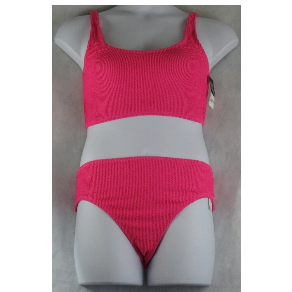 NWT Bar III Women's 2-Piece Bralette Bikini Swimsuit Set, Candy Pink